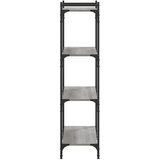  Regal za knjige s 4 razine siva boja hrasta 80x30x120 cm drveni | Eponuda.com