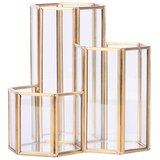 INF Nordic Gold Glass Pen Holder - Elegant Organizer za pisala, pripomočke in rože, (5000158056) | Shoptok.si