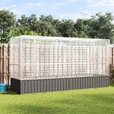 vidaXL voliera s podaljškom srebrna 418,5x107x212 cm jeklo Cene