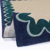 Flair Rugs Ročno tkana volnena preproga v naravni barvi/zelenomodra 140x200 cm Wiggle Wool – | Shoptok.si