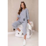 Kesi Set of sweatshirt and pants punto gray color Cene