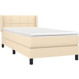  Box spring postelja z vzmetnico krem 90x200 cm blago, (20893464) | Shoptok.si