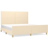 The Living Store Posteljni okvir z vzglavjem krem 160x200 cm blago - Posteljni Okvir Z Vzglavjem, (21530916) | Shoptok.si