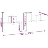  Zidna polica siva boja betona 104,5x10x43 cm konstruirano drvo | shoptok.hr
