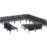 vidaXL Sjedeća garnitura za vrt 14 pcs Antracit Čelik | shoptok.hr