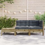  Vrtna sofa s jastucima i tabureom od impregnirane borovine | Eponuda.com