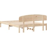 vidaXL posteljni okvir s hrbtno podporo 150x200 cm iz trdnega bora | Shoptok.si