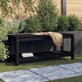 vidaXL Vrtna klupa crna 108x35x45 cm od masivne borovine | shoptok.hr