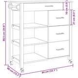  Kuhinjski kolica MONZA Crna 84 x 40 x 88,5 cm | shoptok.hr