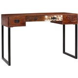  Radni stol od masivnog drva akacije i prave kože 117x50x76 cm | Eponuda.com