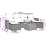  7-dijelni set vrtnih sofa od poliratana s jastucima crni Crna 61 x 62 x 69 cm | Shoptok.si