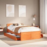 vidaXL Posteljni okvir brez vzmetnice z vzglavjem 120x190 cm borovina Cene
