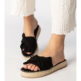 Gemre Black espadrille slides with a bow Luvis | shoptok.hr