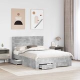  Krevetna konstrukcija s ladicama Betonski sivi 140 x 200 cm | shoptok.hr