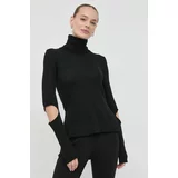 Beatrice B Vuneni pulover za žene, boja: crna, lagani, s dolčevitom
