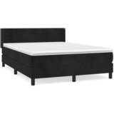 The Living Store Box spring postelja z vzmetnico črna 140x200 cm žamet - Box Spring Postelja, (21489185) | Shoptok.si