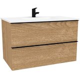  Srednje visoka omarica z umivalnikom Loft Wood (Š x G x V: 75 x 46 x 55 cm, Rjava) Cene