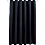  Zavjesa za zamračivanje s metalnim prstenima crna 290 x 245 cm | shoptok.hr
