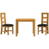  Blagovaonski set 3 kom. Crna Čvrsto Hrastovo Drvo | shoptok.hr