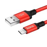 Hoco podatkovni kabel X14 Micro USB na USB 2m 2,1A rdeč pleten Cene