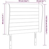  Uzglavlje s ušima svjetlosivo 93x23x118/128 cm od tkanine | shoptok.hr