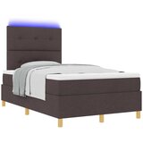  LED Box Spring Krevet Tamno smeđa 120 x 200 cm tkanina | shoptok.hr