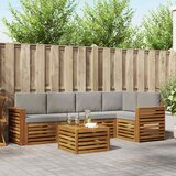  Set vanjskih sofa 6 kom. Prirodna i svijetlo siva Poliester | shoptok.hr