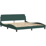 vidaXL Postelja z vzmetnico temno zelena 180x200 cm žamet, (21112400) | Shoptok.si