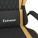 vidaXL Masažni gaming stol črno in zlato umetno usnje | Shoptok.si