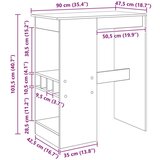  Stol za bar Crni hrast 90 x 47.5 x 103.5 cm Konstruirano drvo | shoptok.hr