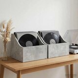  Kutija za LP ploče 2 kom. Betonska siva 37 x 33 x 32 cm | shoptok.hr