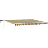 vidaXL Ručna povučena tenda s LED-om u zelenoj i žutoj, 450x300 cm, zamjenski materijal za tendu za okvir 4.5x3 m u zelenoj i žutoj | shoptok.hr