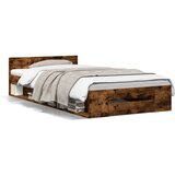 vidaXL Okvir kreveta s ladicom boja dimljenog hrasta 75x190 cm drveni | shoptok.hr
