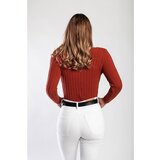 Fenzy Pletena Majica Z Okroglim Izrezom, Opečnata | Shoptok.si