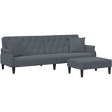 Maison Chic kavč - Sofa - Kanape dvosed z blazinami in stolčkom za noge temno siv žamet, (21727881) Cene