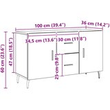  Komoda smeđa boja hrasta 100 x 36 x 60 cm od konstruiranog drva | shoptok.hr