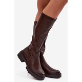 Boto women's boots made of eco leather chocolate oceana | ePonuda.com