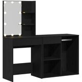  LED Set Toaletnog Stola s ladicama Crni hrast 140 x 40 x 140 cm | Eponuda.com
