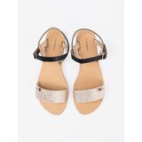 GOODIN Black and gold women's flat sandals | shoptok.hr