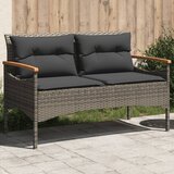 The Living Store Vrtna klop z blazinami 116x62,5x74 cm siv poli ratan - Vrtna Klop, (21478900) | Shoptok.si