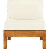 Maison Chic Sredinski kavč - Sofa - Kanape s kremno belimi blazinami trdna akacija, (21727245) Cene