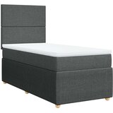 vidaXL Box spring postelja z vzmetnico temno siva 90x190 cm blago | Shoptok.si