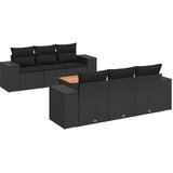  7-dijelni set vrtnih sofa od poliratana s jastucima crni | shoptok.hr