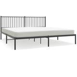 The Living Store Kovinski posteljni okvir z vzglavjem črn 200x200 cm - Posteljni Okvir, (21526435) | Shoptok.si