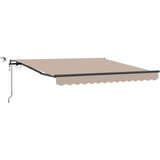 vidaXL Avtomatska retraktibilna tenda z LED osvetlitvijo bež 350x250 cm, (22150139) | Shoptok.si