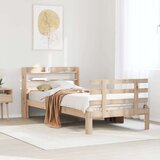  Okvir kreveta s uzglavljem 75x190 cm od borovine - Smeđa 75 x 190 cm | shoptok.hr