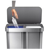 simplehuman Željezna kanta za smeće 34+24 l za odvojeni otpad/s pedalom u srebrnoj boji – | shoptok.hr