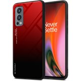 Cadorabo Ohišje, združljiv z OnePlus v rdeči barvi - črni - dvobarvni zaščitni pokrov iz silikona TPU in hrbta iz kaljenega stekla, (20589607) | Shoptok.si