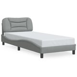  The Living Store Posteljni okvir z LED lučkami svetlo siv 90x190 cm tkanina - Posteljni Okvir, (21529783) | Shoptok.si