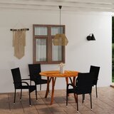vidaXL 5-dijelni vrtni blagovaonski set crni | shoptok.hr